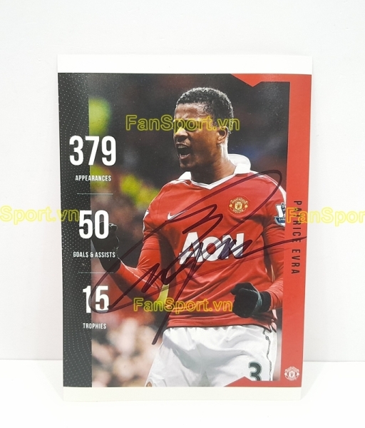 Ảnh chữ ký Patrice Evra photo bóng đá Manchester United France Pháp