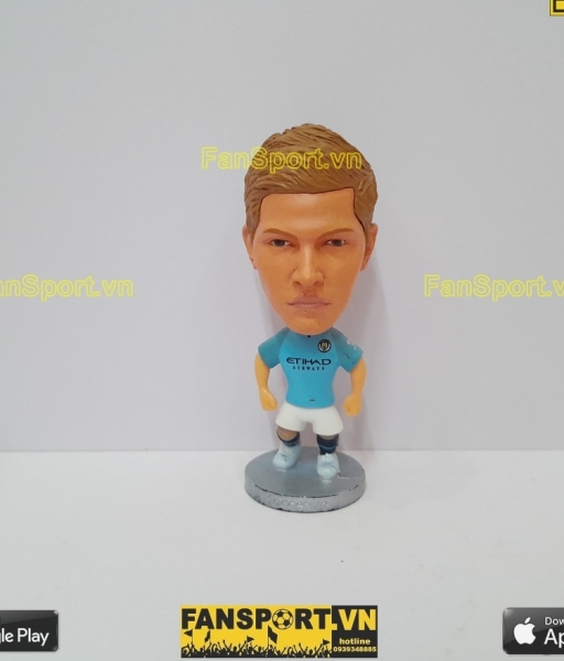 Tượng Kevin De Bruyne 17 Manchester City 2018 2019 home blue soccerwe