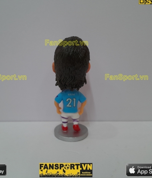 Tượng Bernardo Silva 21 Manchester City 2019 2020 home blue soccerwe