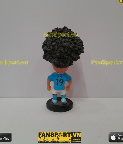 Tượng Leroy Sane 19 Manchester City 2017 2018 home blue soccerwe