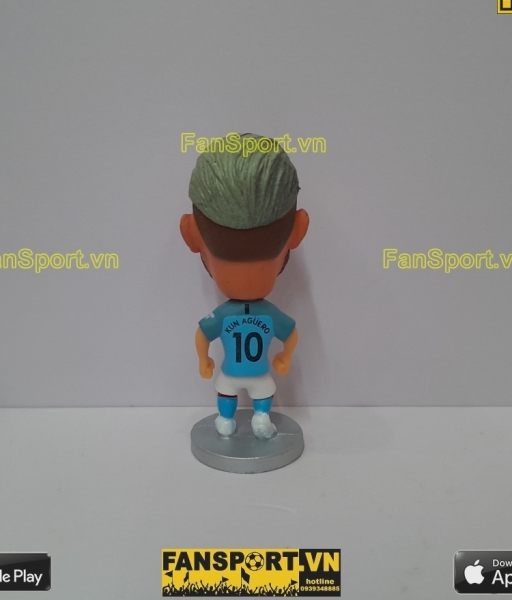 Tượng Sergio Aguero 10 Manchester City 2018 2019 home blue soccerwe