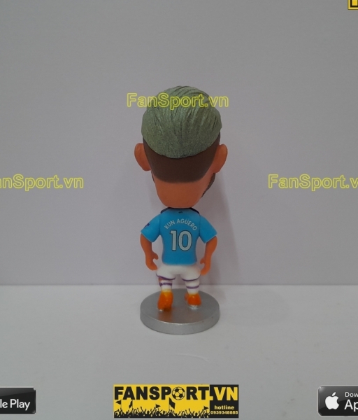 Tượng Sergio Aguero 10 Manchester City 2019 2020 home blue soccerwe