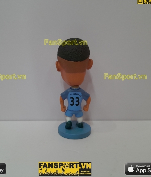 Tượng Gabriel Jesus 33 Manchester City 2016 2017 home blue soccerwe