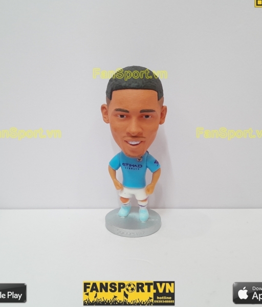 Tượng Gabriel Jesus 33 Manchester City 2019 2020 home blue soccerwe