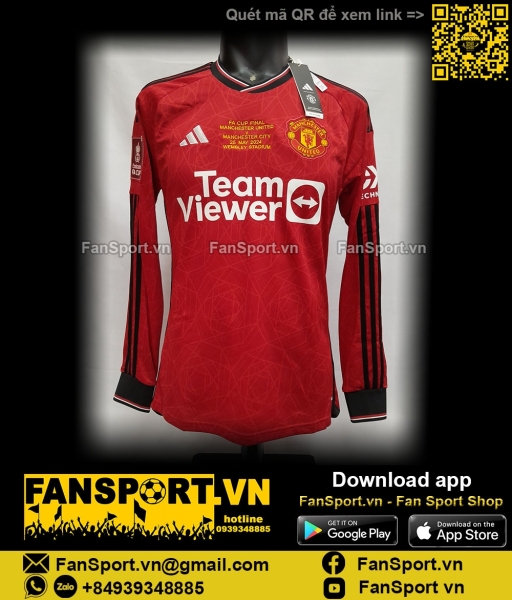 Áo FA Cup Manchester United 2023-2024 home shirt jersey IP1729 dài tay