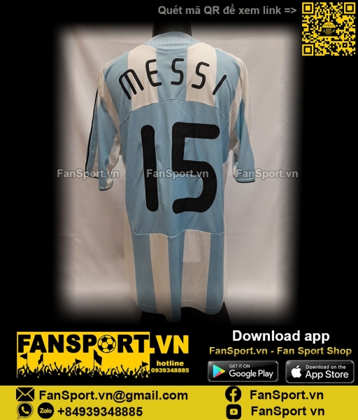 Áo Messi 15 Argentina Olympics 2008 2007 2009 home shirt jersey 623821