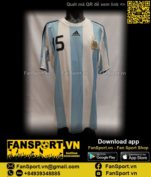 Áo Messi 15 Argentina Olympics 2008 2007 2009 home shirt jersey 623821