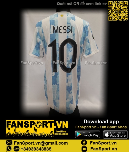 Áo Messi 10 Argentina Finalissima CONMEBOL–UEFA 2022 shirt FS6568 2020