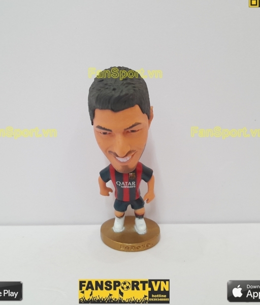 Tượng cầu thủ Luis Suarez 9 Barcelona 2014-2015 home red blue kodoto