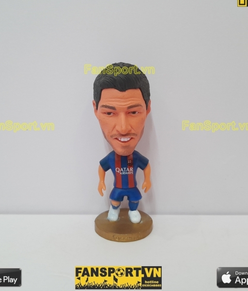 Tượng Luis Suarez 9 Barcelona 2016-2017 home red blue soccerwe