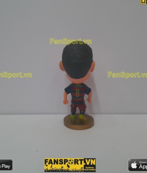 Tượng Andres Iniesta 8 Barcelona 2015 2016 home red blue soccerwe