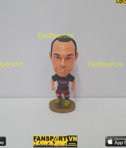 Tượng Andres Iniesta 8 Barcelona 2015 2016 home red blue soccerwe