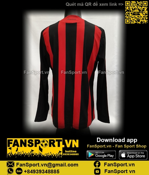 Áo Beckham 32 AC Milan 2008-2009 home shirt jersey 025366 long sleeves