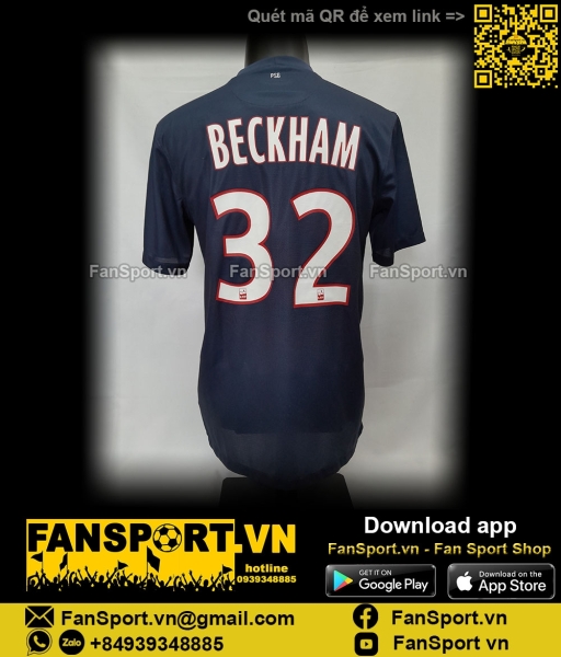 Box áo Beckham PSG 2011 2012 2013 home shirt box last jersey 479818