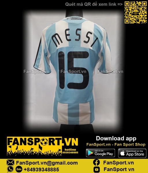 Áo Messi 15 Argentina Olympics 2008 2007 2009 home shirt jersey 623821