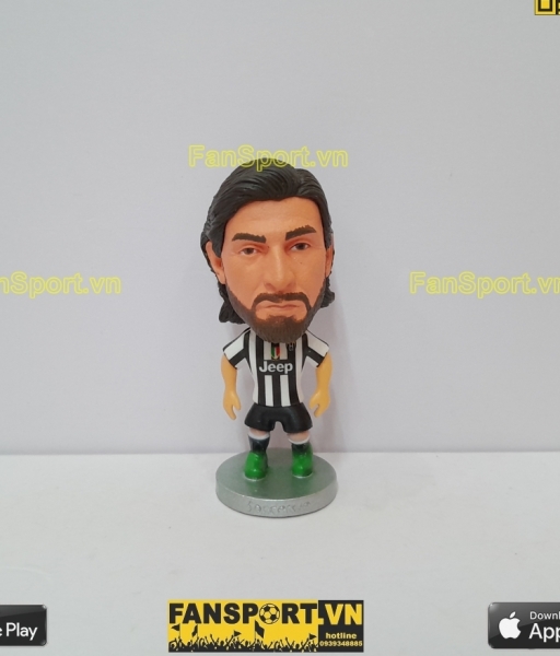 Tượng Andrea Pirlo 21 Juventus 2014-2015 home white black soccerwe