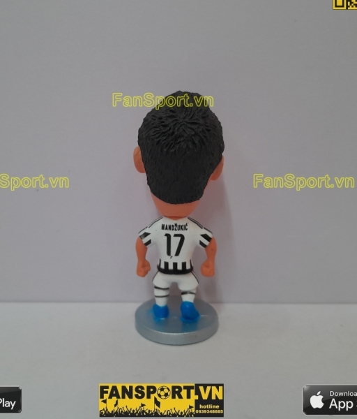 Tượng Mario Mandzukic 17 Juventus 2015 2016 home white black soccerwe