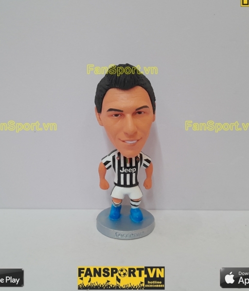 Tượng Mario Mandzukic 17 Juventus 2015 2016 home white black soccerwe