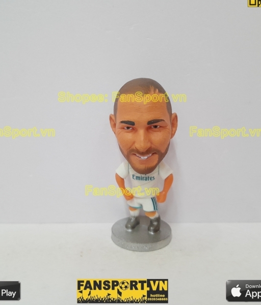 Tượng Karim Benzema 9 Real Madrid 2017-2018 home white soccerwe