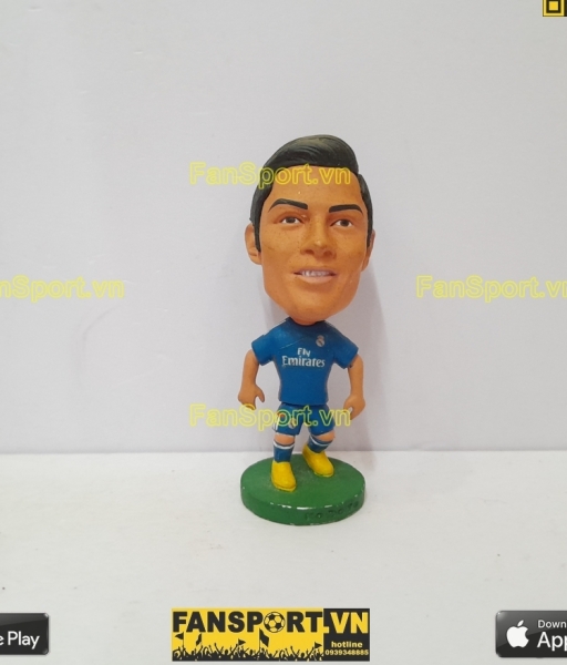 Tượng Ronaldo 7 Real Madrid 2013 2014 away blue CR7 kodoto repaint