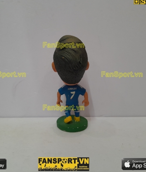 Tượng Ronaldo 7 Real Madrid 2013 2014 away blue CR7 kodoto repaint