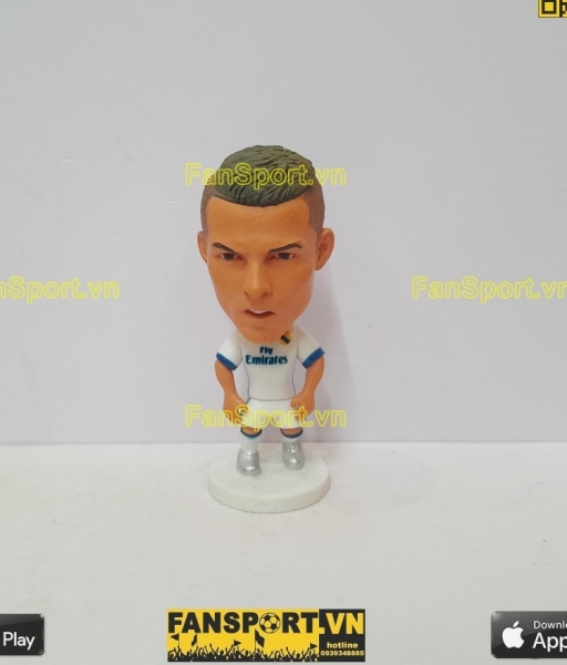 Tượng Cristiano Ronaldo 7 Real Madrid 2016-2017 home white soccerwe