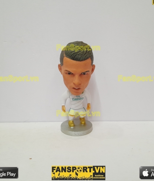 Tượng Cristiano Ronaldo 7 Real Madrid 2017-2018 home white soccerwe