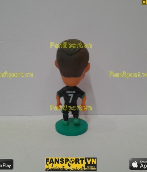 Tượng Cristiano Ronaldo 7 Real Madrid 2017-2018 away black soccerwe