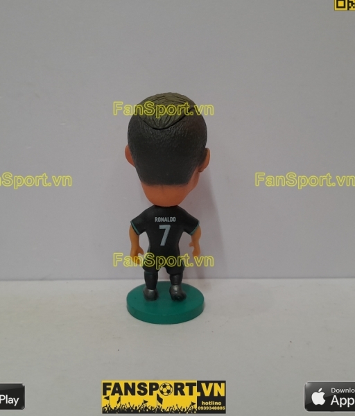 Tượng Cristiano Ronaldo 7 Real Madrid 2017-2018 away black soccerwe