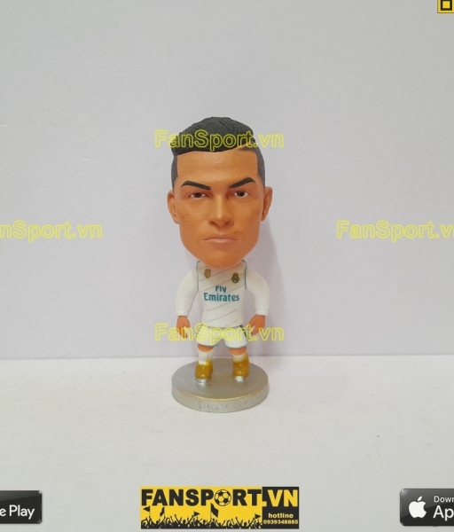 Tượng Cristiano Ronaldo 7 Real Madrid 2017-2018 home white soccerwe