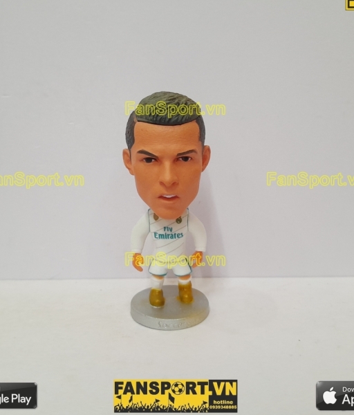Tượng Cristiano Ronaldo 7 Real Madrid 2017-2018 home white soccerwe