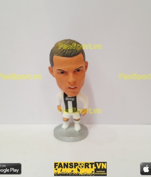 Tượng Cristiano Ronaldo 7 Juventus 2018-2019 home white soccerwe