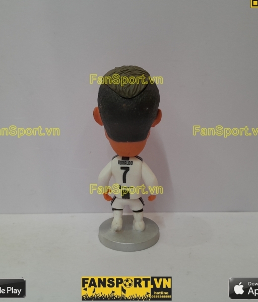 Tượng Cristiano Ronaldo 7 Juventus 2018-2019 home white soccerwe