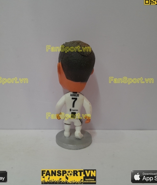 Tượng Cristiano Ronaldo 7 Juventus 2018-2019 home white soccerwe