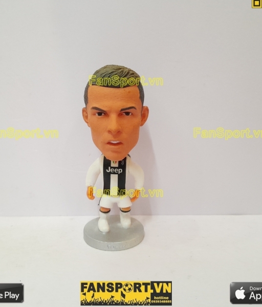 Tượng Cristiano Ronaldo 7 Juventus 2018-2019 home white soccerwe