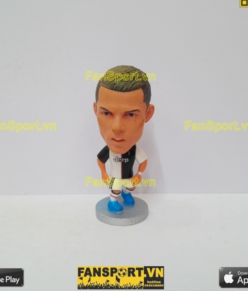 Tượng Cristiano Ronaldo 7 Juventus 2019-2020 home white soccerwe