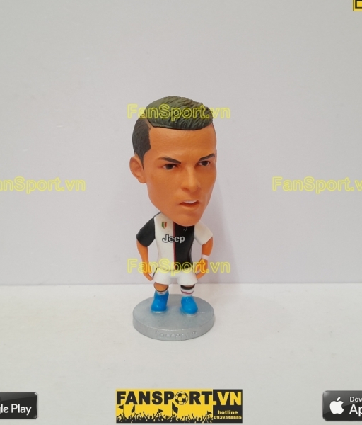 Tượng Cristiano Ronaldo 7 Juventus 2019-2020 home white soccerwe