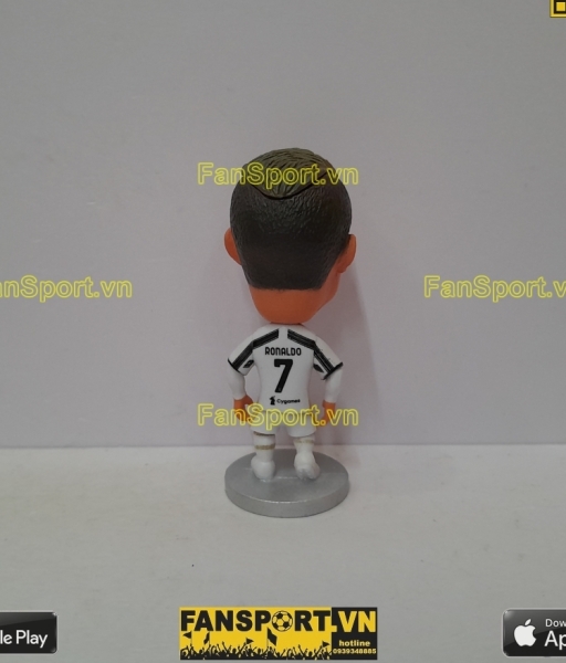 Tượng Cristiano Ronaldo 7 Juventus 2020-2021 home white black soccerwe