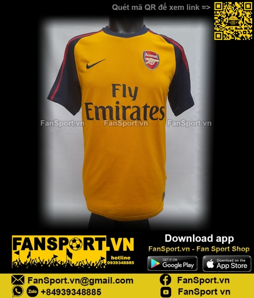 Áo đấu Fabregas 4 Arsenal 2008-2009 away shirt jersey yellow 287538