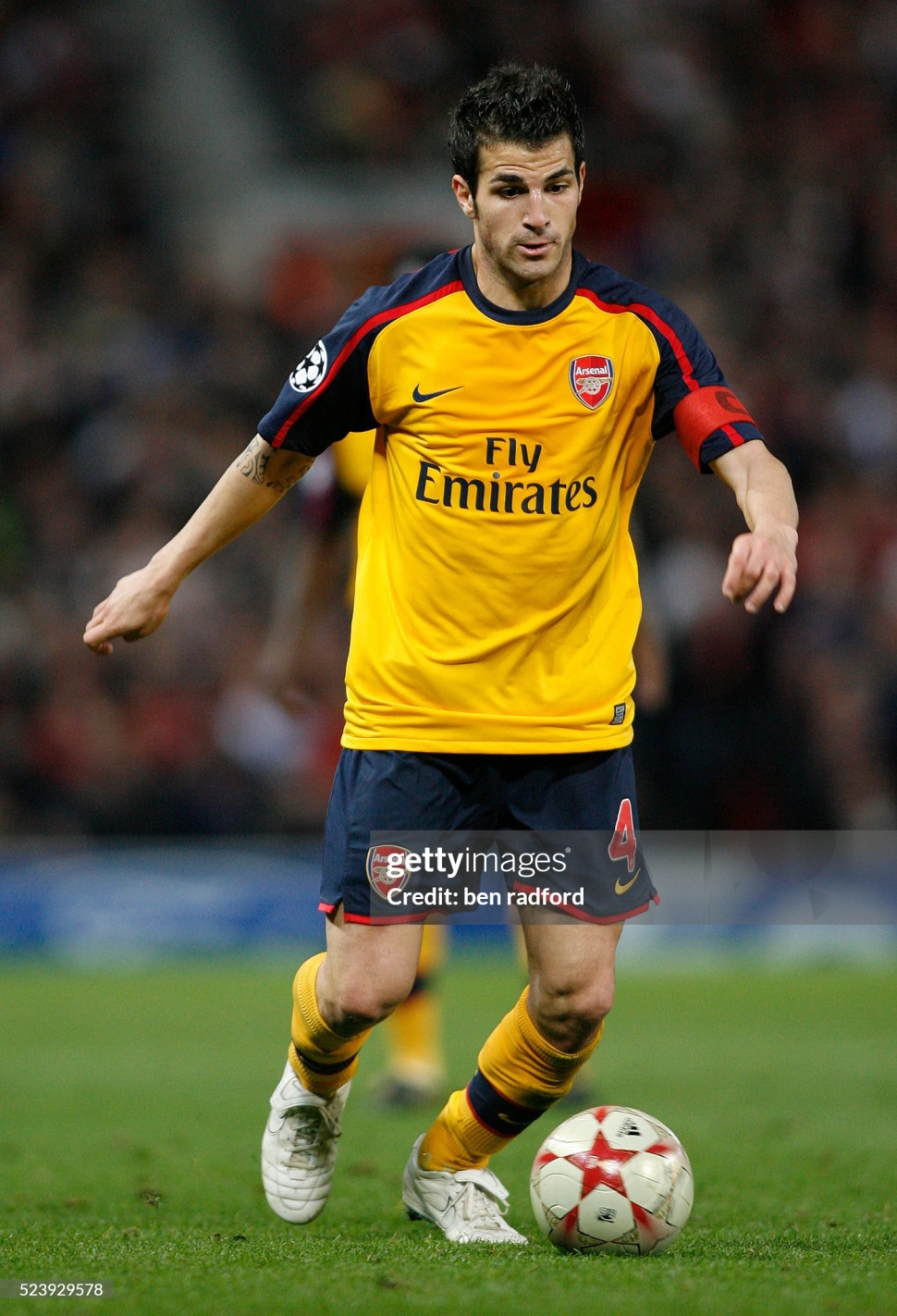 Áo đấu Fabregas 4 Arsenal 2008-2009 away shirt jersey yellow 287538
