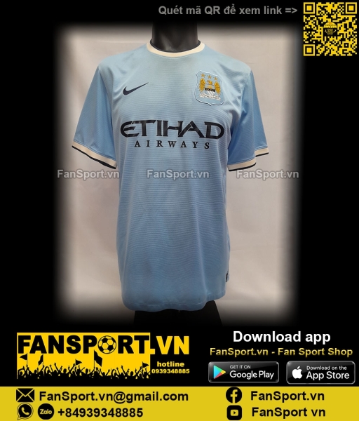Áo đấu Manchester City 2013-2014 home shirt jersey blue 574863 Nike