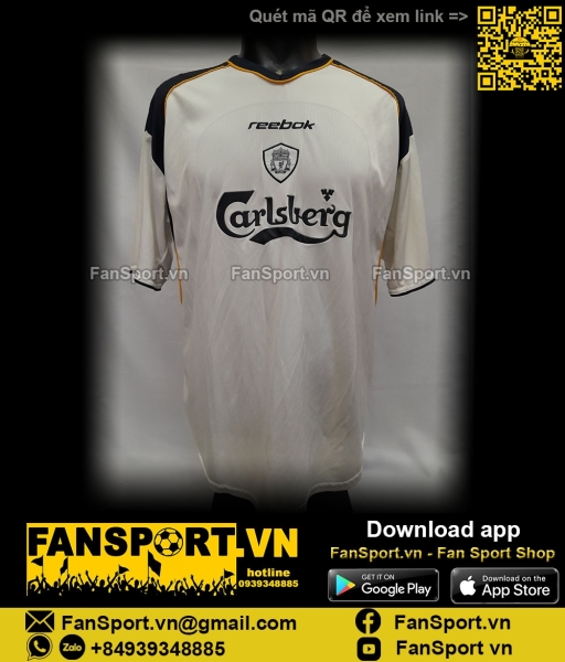 Áo đấu Liverpool 2001 2002 2003 away shirt jersey white Reebok BN67607