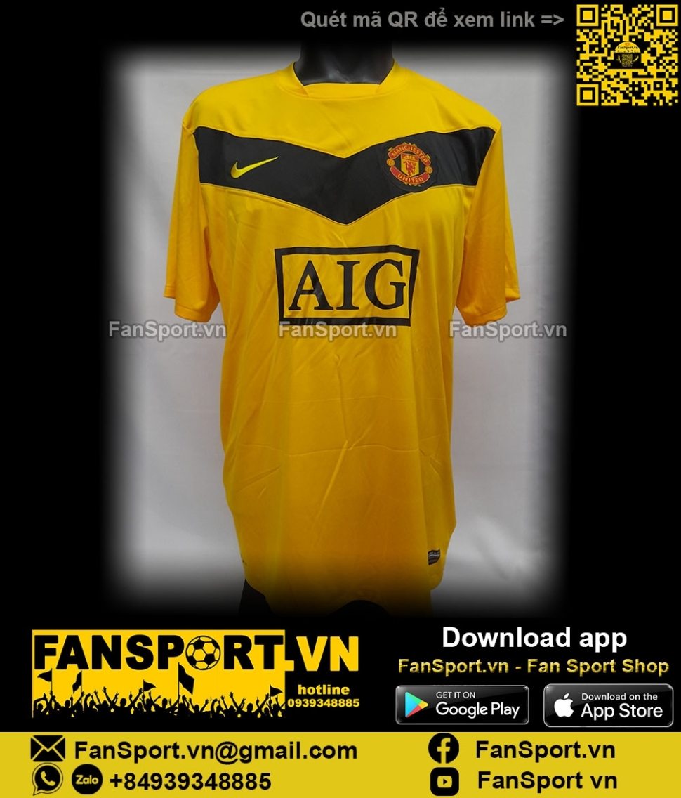 Áo thủ môn Manchester United 2009-2010 goalkeeper jersey shirt 413146
