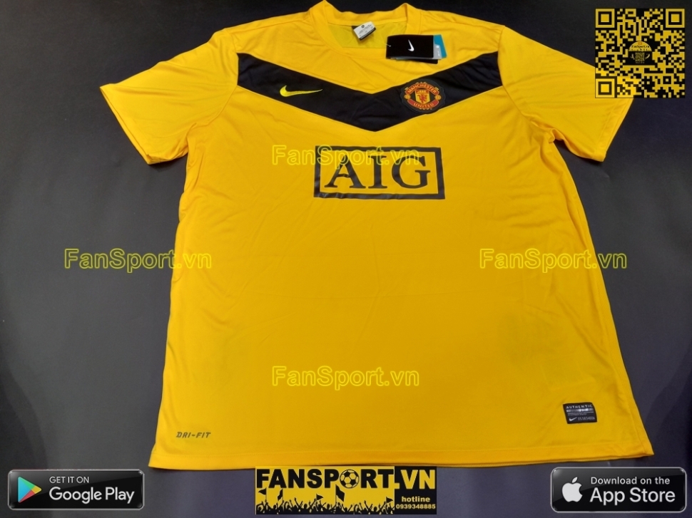 Áo thủ môn Manchester United 2009-2010 goalkeeper jersey shirt 413146