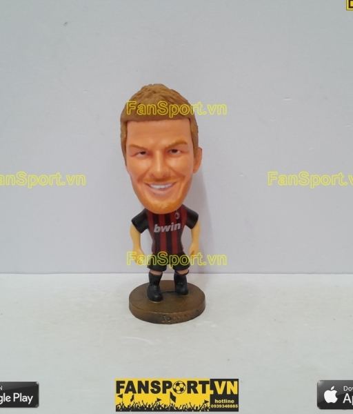 Tượng cầu thủ David Beckham 32 AC Milan 2008 2009 home soccerwe