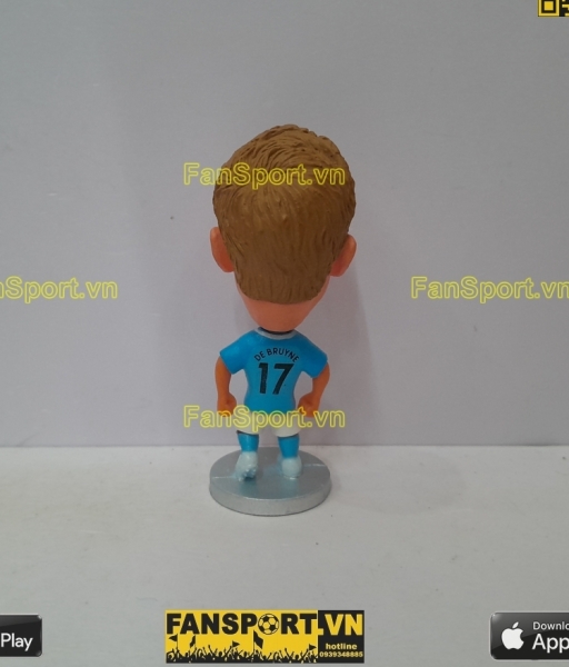 Tượng Kevin De Bruyne 17 Manchester City 2017 2018 home blue soccerwe