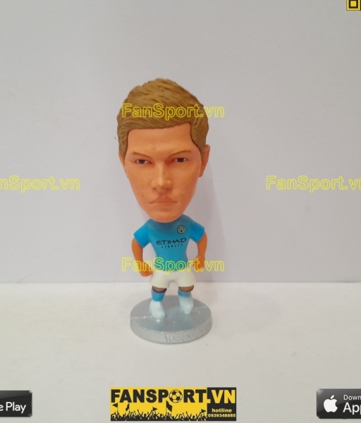 Tượng Kevin De Bruyne 17 Manchester City 2017 2018 home blue soccerwe