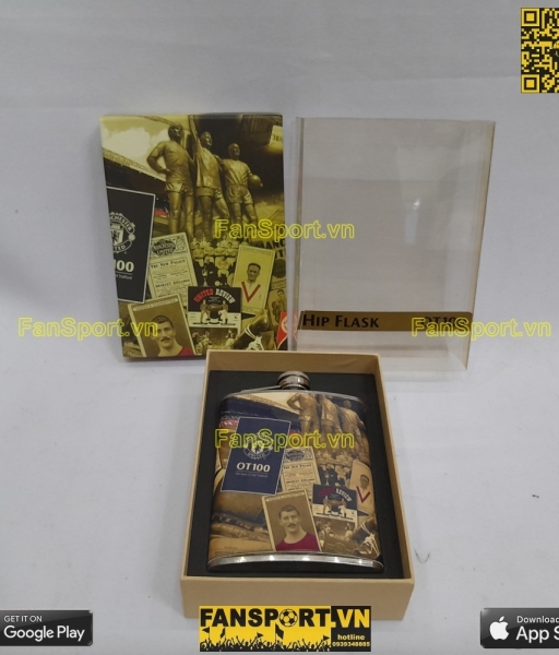 Hip Flask box Manchester united OT100 Old Trafford 100 years bình hông