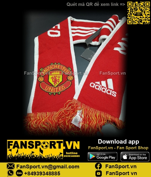 Khăn choàng cổ Manchester United 2021 2022 official Adidas GU0121 BNWT