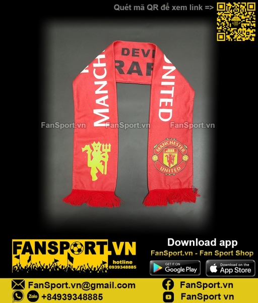 Khăn choàng cổ Manchester United Red Devils scarf bóng đá ManUtd